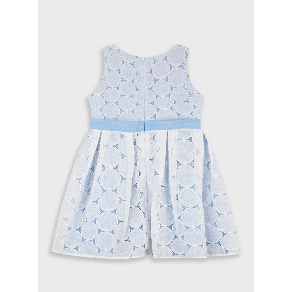 Παιδικό Φόρεμα Fashion με Δαντέλα και Στέκα Κορίτσι (2-8) -Αν.Μπλε- 45-225376-7