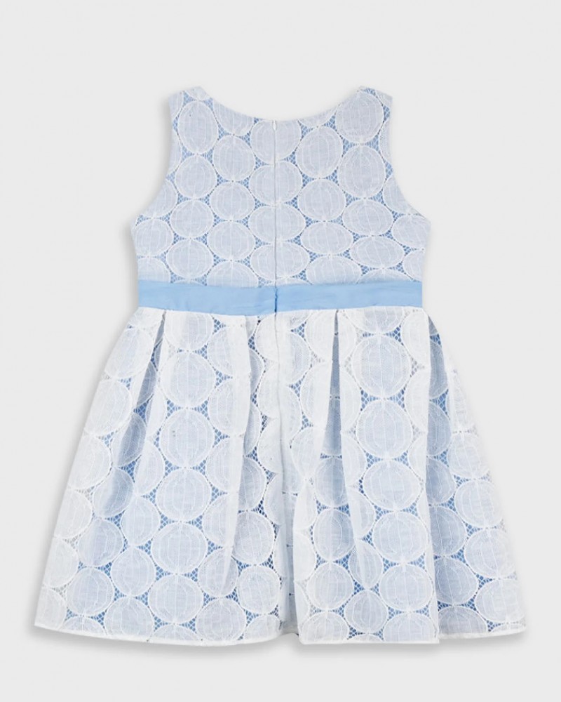 Παιδικό Φόρεμα Fashion με Δαντέλα και Στέκα Κορίτσι (2-8) -Αν.Μπλε- 45-225376-7