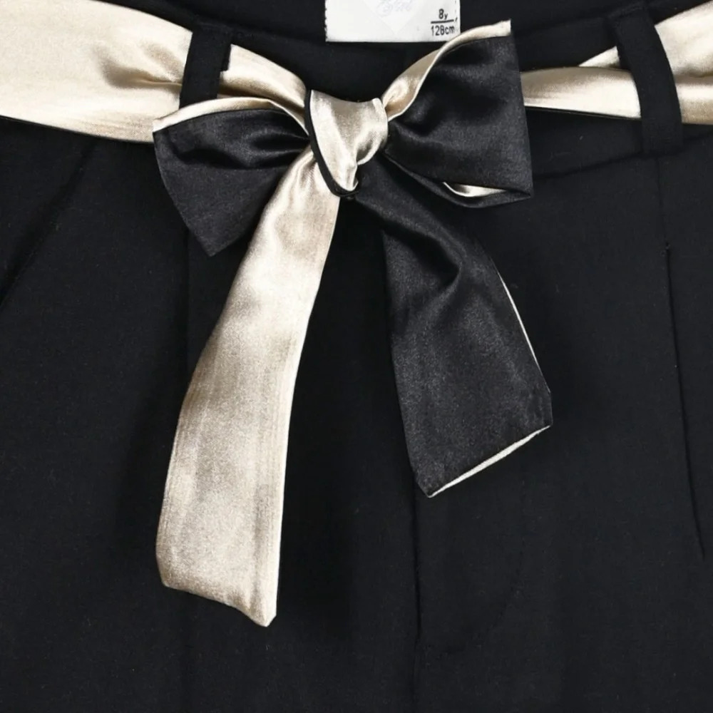 Εφηβική Boutique Παντελόνα με Ζώνη Κορίτσι (6-16) -Μαύρο- 46-124270-2