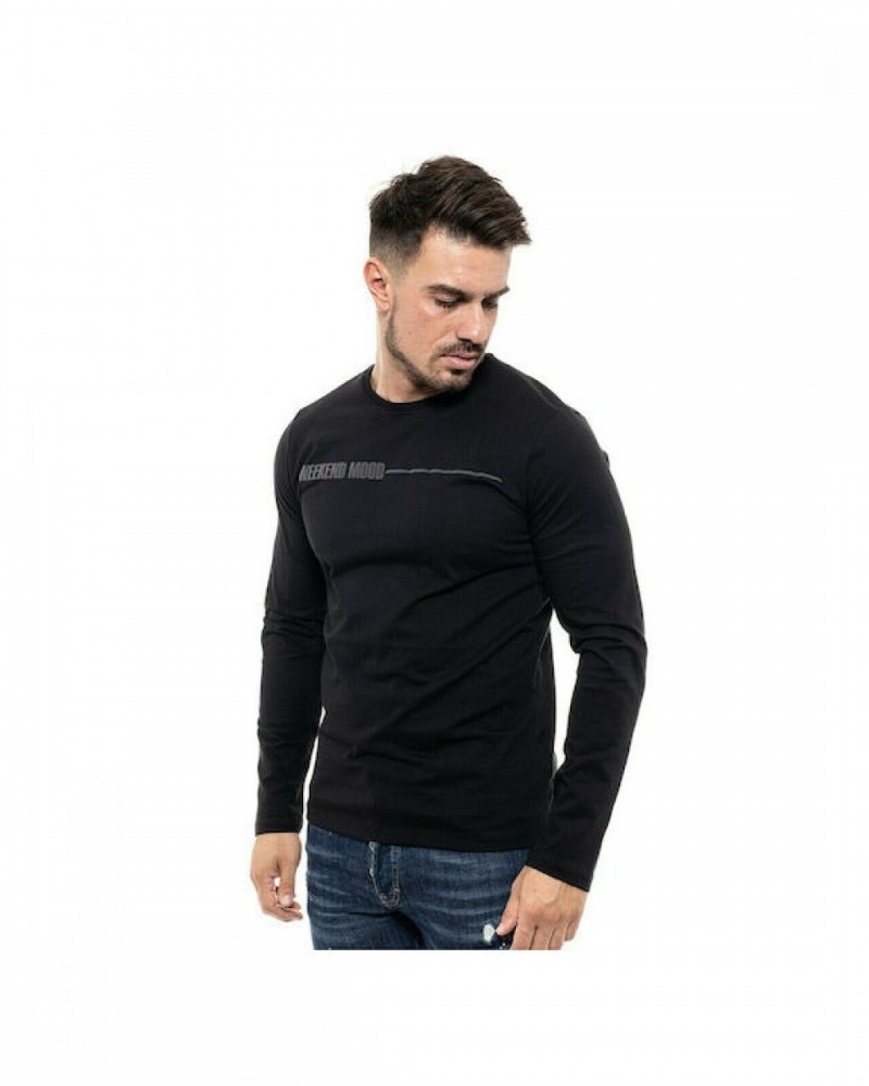 Ανδρική Μπλούζα Fashion Μακό Με Τύπωμα Weekend Mood Splendid Biston –Μαύρο- 46-206-024