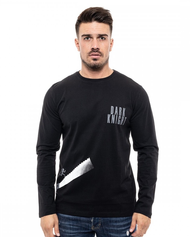 Ανδρική Μπλούζα Fashion Μακό Με Τύπωμα Dark Knight Splendid Biston –Μαύρο- 46-206-025