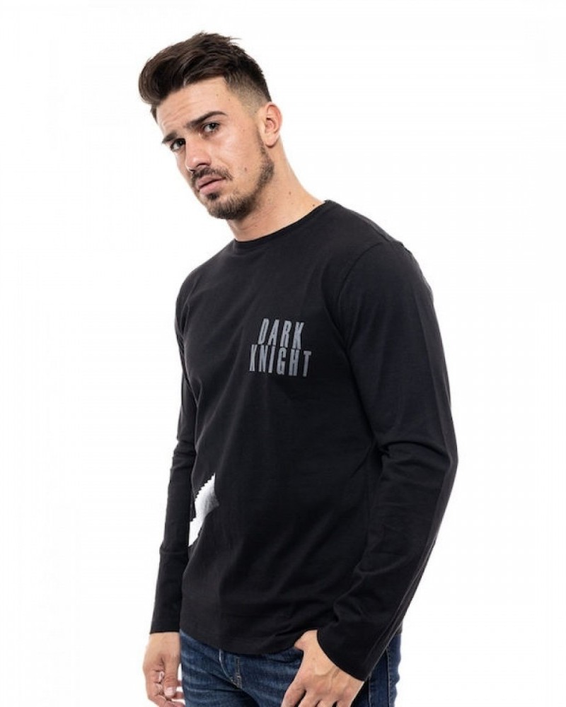 Ανδρική Μπλούζα Fashion Μακό Με Τύπωμα Dark Knight Splendid Biston –Μαύρο- 46-206-025