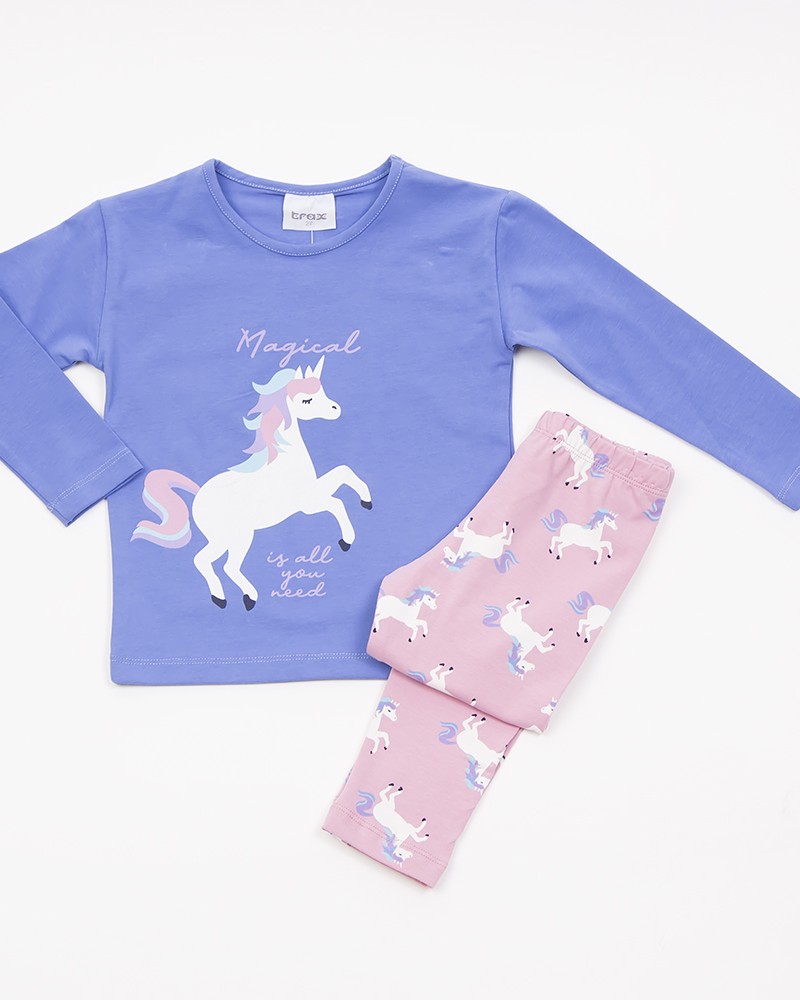 Παιδικό Σετ Κολάν Casual Εποχής Magical Unicorn Κορίτσι (2-6Ε) -Λεβάντα- 46736