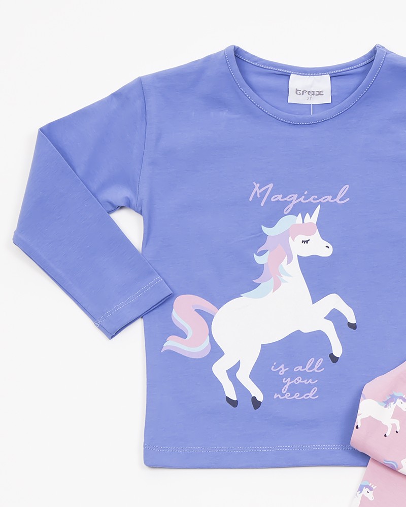 Παιδικό Σετ Κολάν Casual Εποχής Magical Unicorn Κορίτσι (2-6Ε) -Λεβάντα- 46736