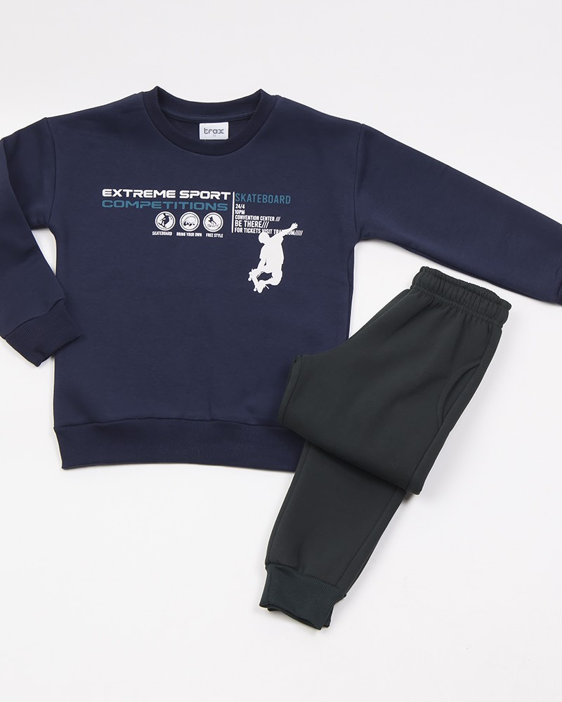 Εφηβικό Σετ Φούτερ Φόρμας με Τύπωμα Extreme Sport Αγόρι (6-16ε) -Μαρέν- 46832