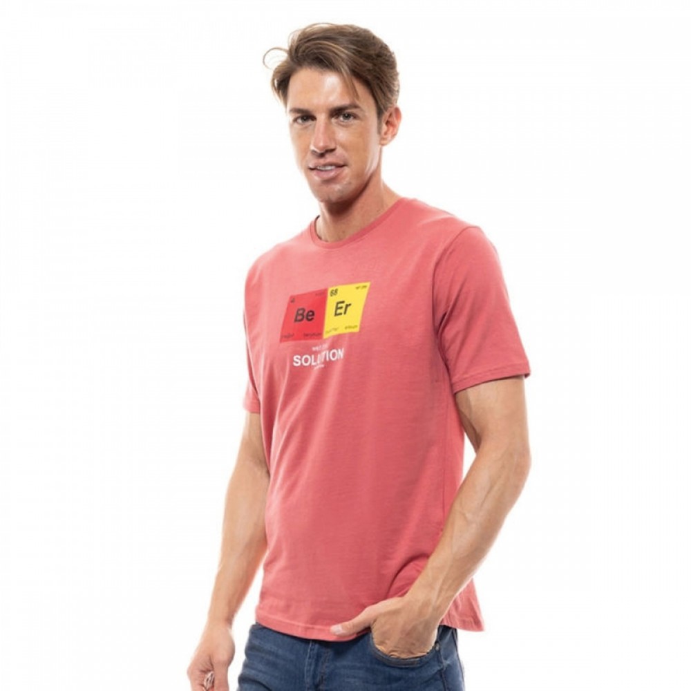 Ανδρική T-Shirt Fashion Κοντομάνικη Μπλούζα Με Τύπωμα Beer Biston –Κοραλλί- 47-206-022 Ανδρική T-Shirt Fashion Κοντομάνικη Μπλούζα Με Τύπωμα Beer Biston –Κοραλλί- 47-206-022