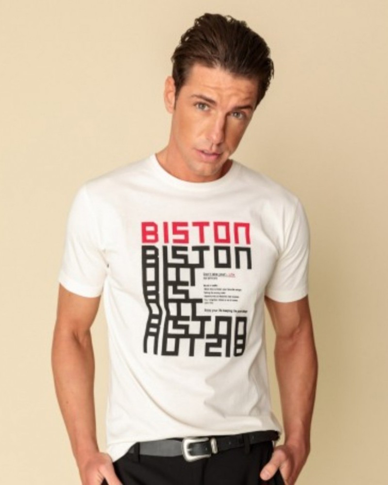 Ανδρικό Fashion T-Shirt Κοντομάνικο Biston Classic –Λευκό- 47-206-037