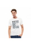 Ανδρική T-Shirt Fashion Κοντομάνικη Μπλούζα Με Τύπωμα Logo Biston –Λευκό- 47-206-037