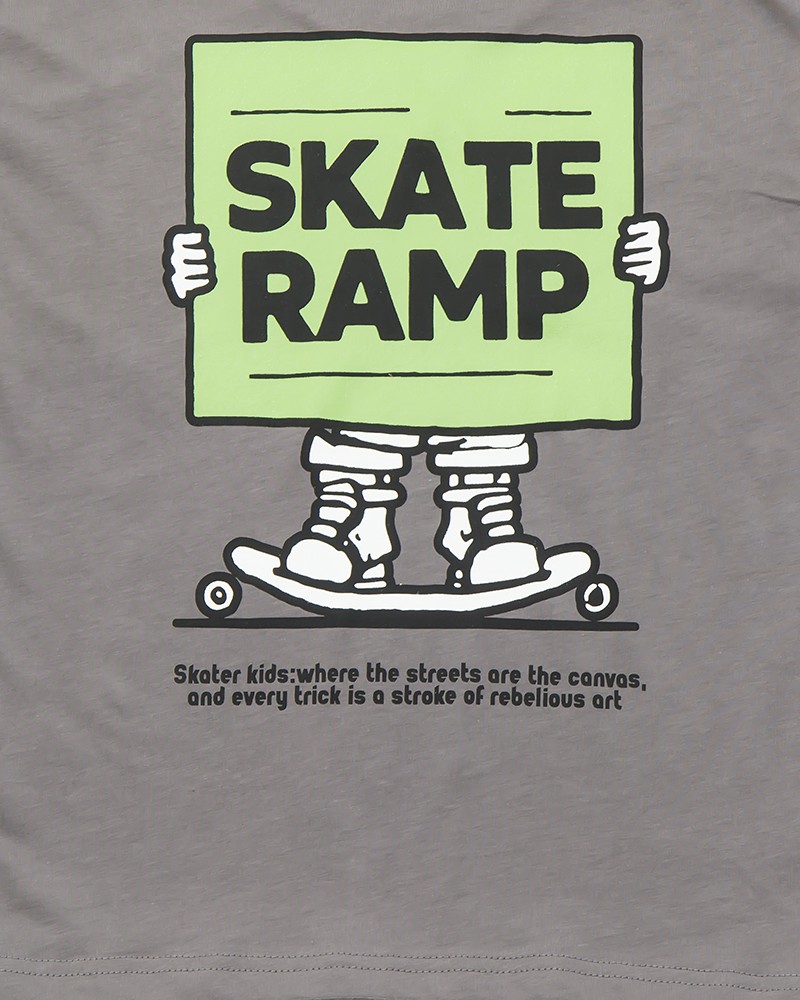 Εφηβικό Σετ με T-Shirt Μπλούζα Skate Ramp και 2 Βερμούδες Αγόρι (6-16) –Ανθρακί– 47319