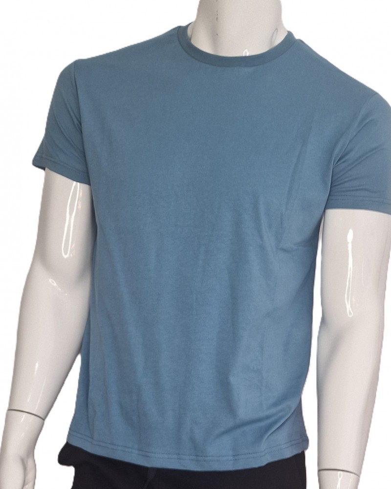 Ανδρική Μακό Μπλούζα T-Shirt Μονόχρωμη -Ραφ- 47501