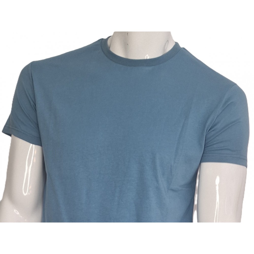Ανδρική Μακό Μπλούζα T-Shirt Μονόχρωμη -Ραφ- 47501