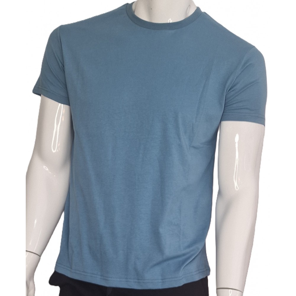 Ανδρική Μακό Μπλούζα T-Shirt Μονόχρωμη -Ραφ- 47501