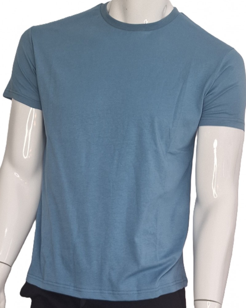 Ανδρική Μακό Μπλούζα T-Shirt Μονόχρωμη -Ραφ- 47501