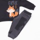 Βρεφικό Σετ Φόρμα Φούτερ με Τύπωμα Fox Αγόρι (6-18μ) -Μαύρο- 48563