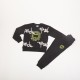 Εφηβικό Σετ Φούτερ Φόρμα Εποχής με Τύπωμα Street Wear για Αγόρι (6-16) -Μαύρο-
