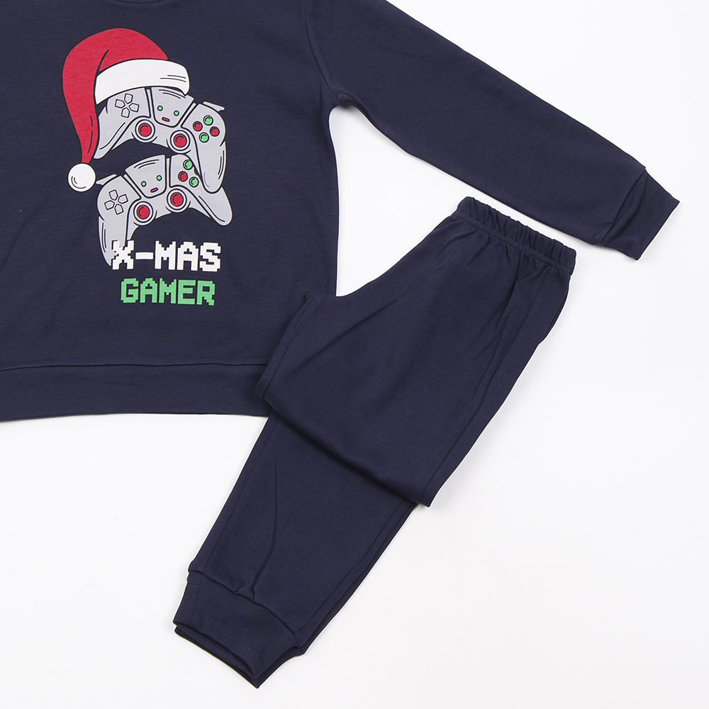 Εφηβική Βαμβακερή Πιτζάμα Χριστουγεννιάτικη Με Τύπωμα Gamer (8-16) -Μπλέ- 48895 Εφηβική Βαμβακερή Πιτζάμα Χριστουγεννιάτικη Με Τύπωμα Gamer (8-16) -Μπλέ- 48895