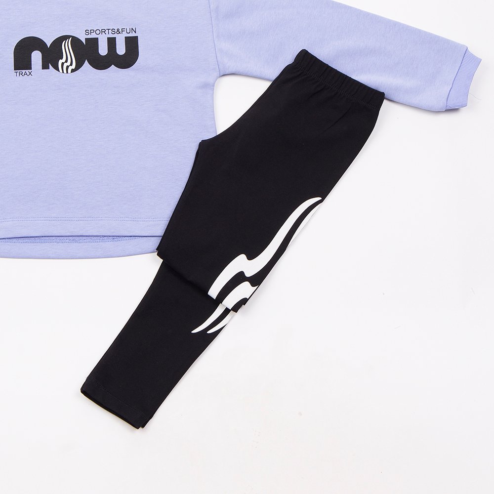 Εφηβικό Σετ Κολάν με Φούτερ Μπλούζα Now Εποχής Κορίτσι (6-16) -Λεβάντα- 49110