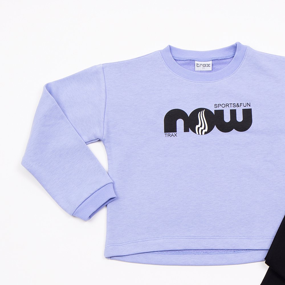 Εφηβικό Σετ Κολάν με Φούτερ Μπλούζα Now Εποχής Κορίτσι (6-16) -Λεβάντα- 49110