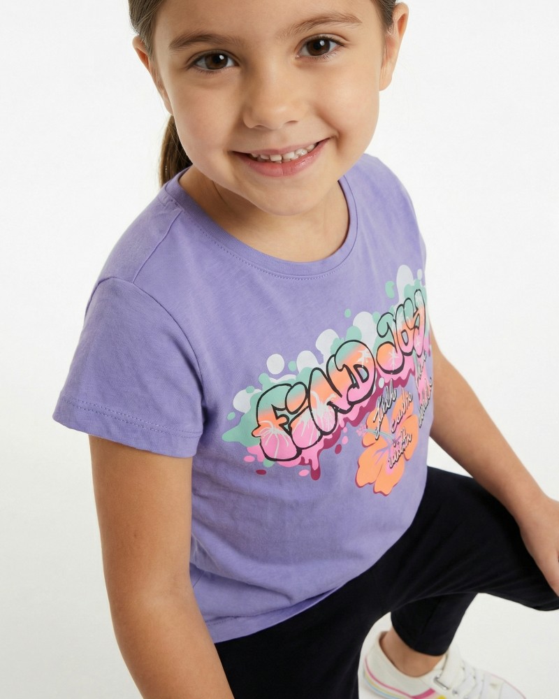 Εφηβικό Σετ με Μπλούζα Find Joy Και Κολάν Κάπρι Κορίτσι (6-16) -Μύρτιλο- 