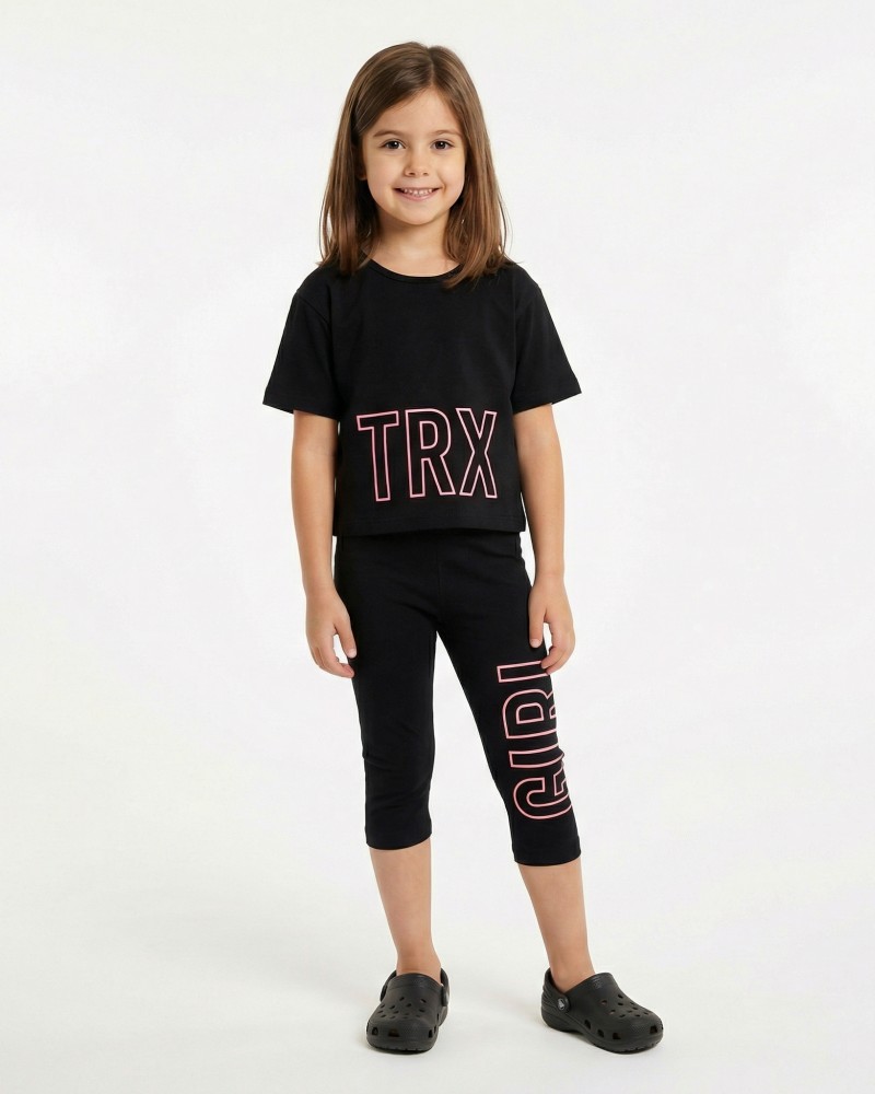 Εφηβικό Μακό Σετ με Μπλούζα Girl Snoopy Και Κολάν Κάπρι Κορίτσι (6-16) -Μαύρο- 