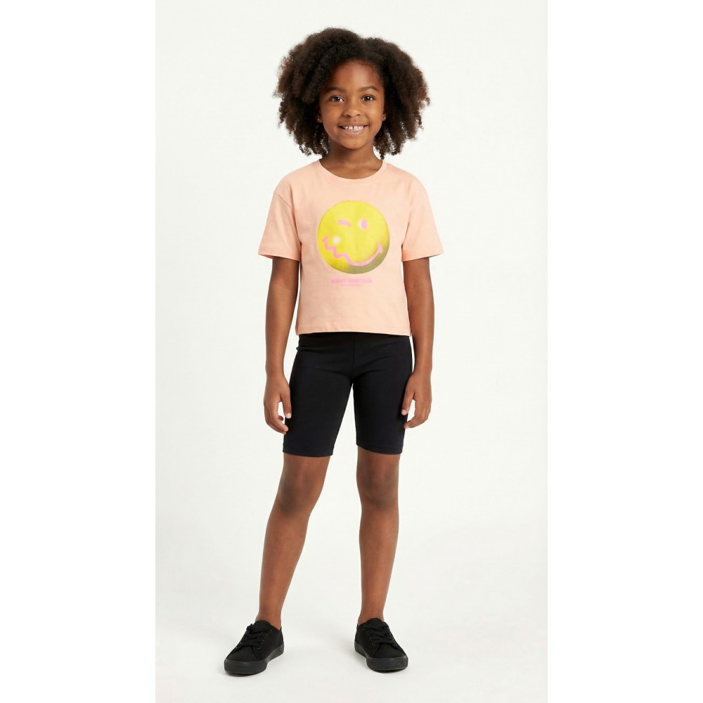 Εφηβικό Σετ με Μπλουζάκι Simply Και Σορτς Ποδηλατικό Κορίτσι (6-16) -Μάνγκο- 