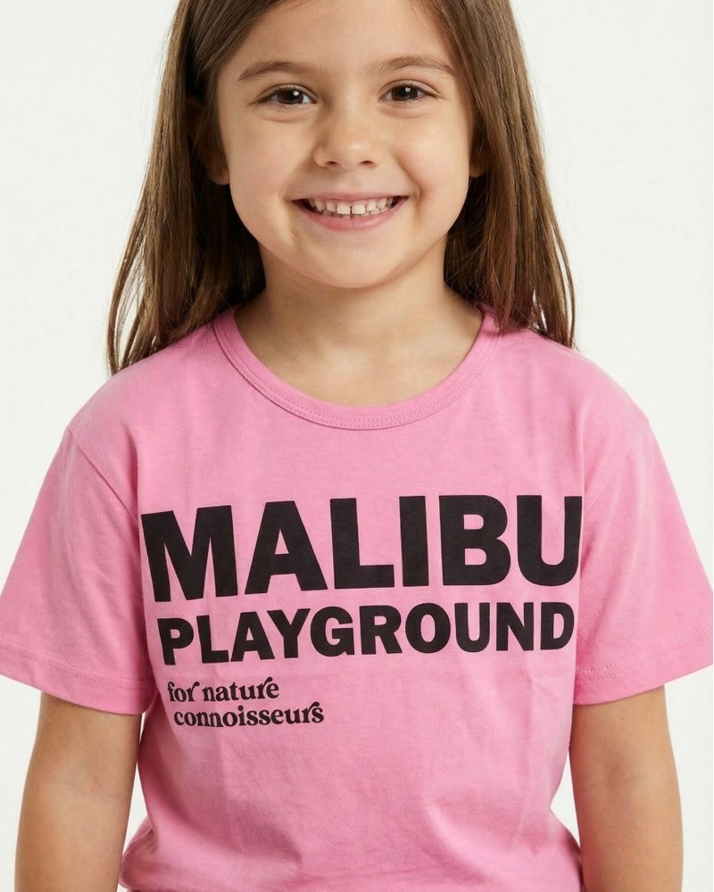 Εφηβικό Σετ με Μπλούζα Malibu Και Σορτς Ποδηλατικό Κορίτσι (6-16) -Ροζ- 