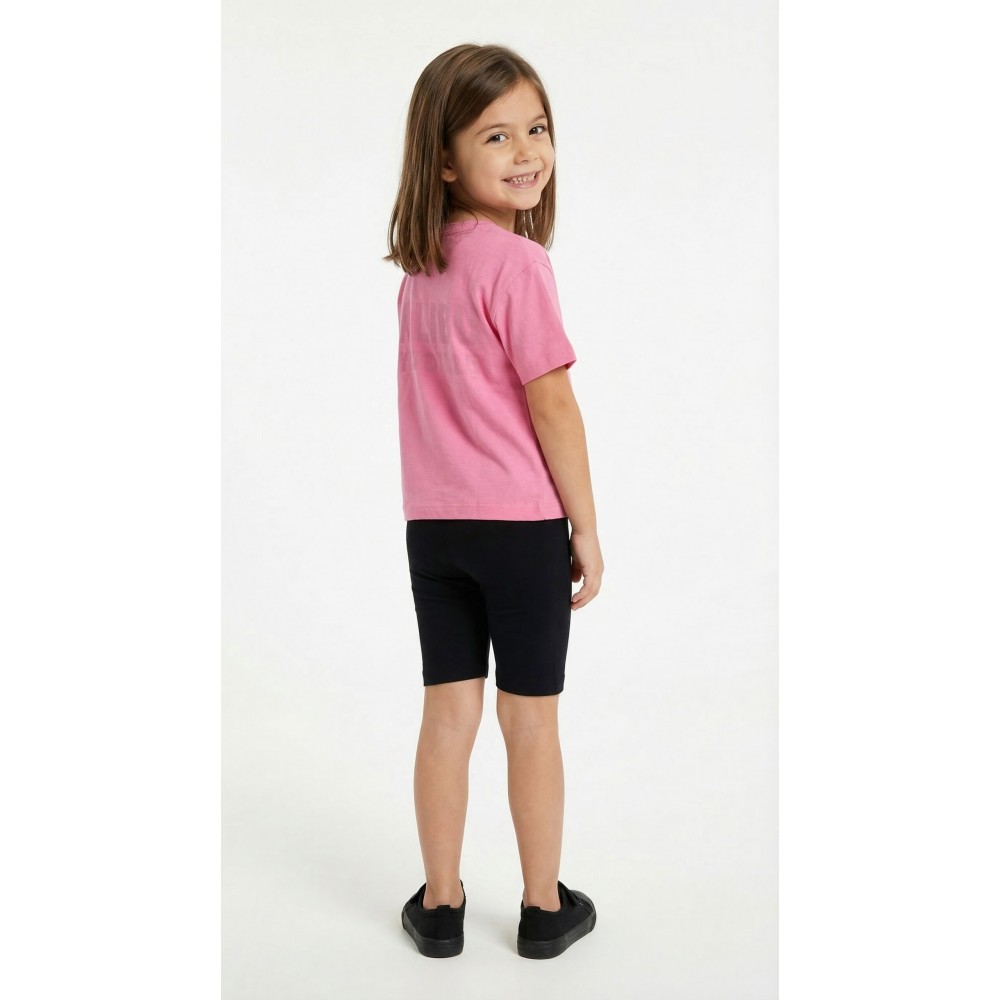 Εφηβικό Σετ με Μπλούζα Malibu Και Σορτς Ποδηλατικό Κορίτσι (6-16) -Ροζ- 49125