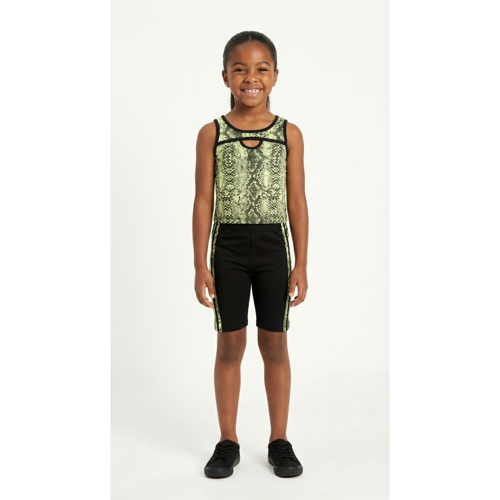 Εφηβικό Σετ με Μπλούζα Αμάνικη Animal Και Σορτς Ποδηλατικό Κορίτσι (6-16) -Λάιμ- 49128