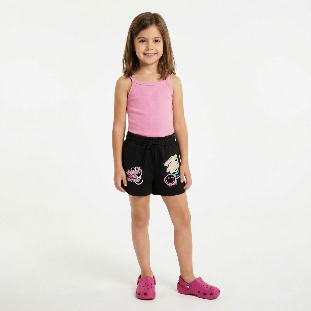 Εφηβικό Σετ με Μπλουζάκι Τιράντα Και Σορτς Just Smile Edition Κορίτσι (6-16) -Ροζ- 