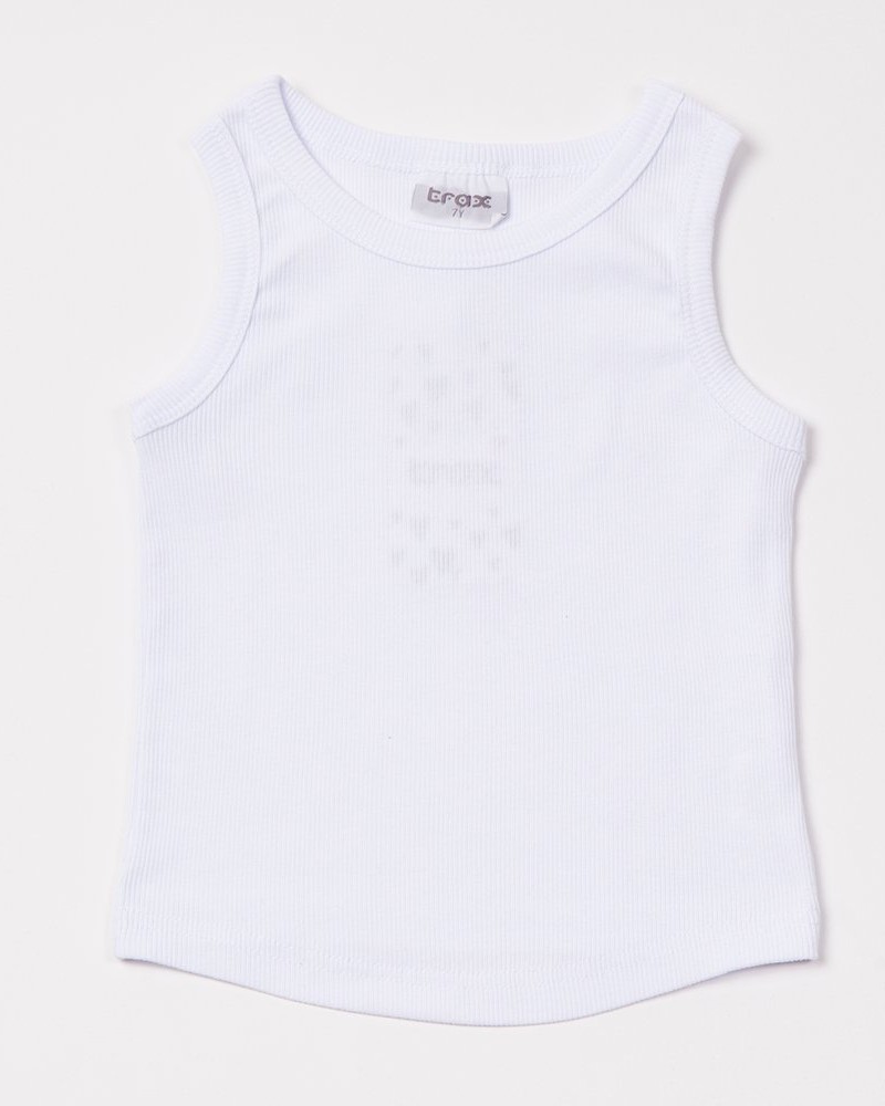 Εφηβική Αμάνικη Μπλούζα Ριπ Κορίτσι (6-16) -Λευκό- 