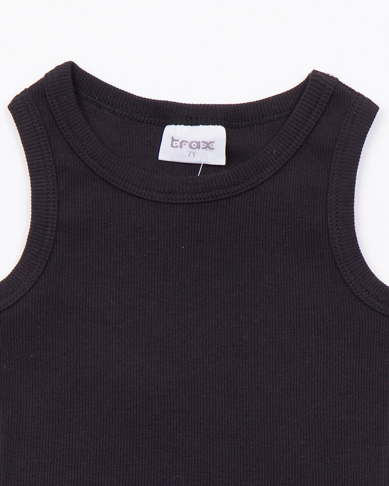 Εφηβική Αμάνικη Μπλούζα Ριπ Κορίτσι (6-16) -Μαύρο- 