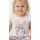 Παιδικό Σετ 3Τμχ με Μπλουζάκι Κουνελάκι, Κολάν Ποδηλατικό και Κορδέλα Κορίτσι (2-6) -Λευκό- 49229
