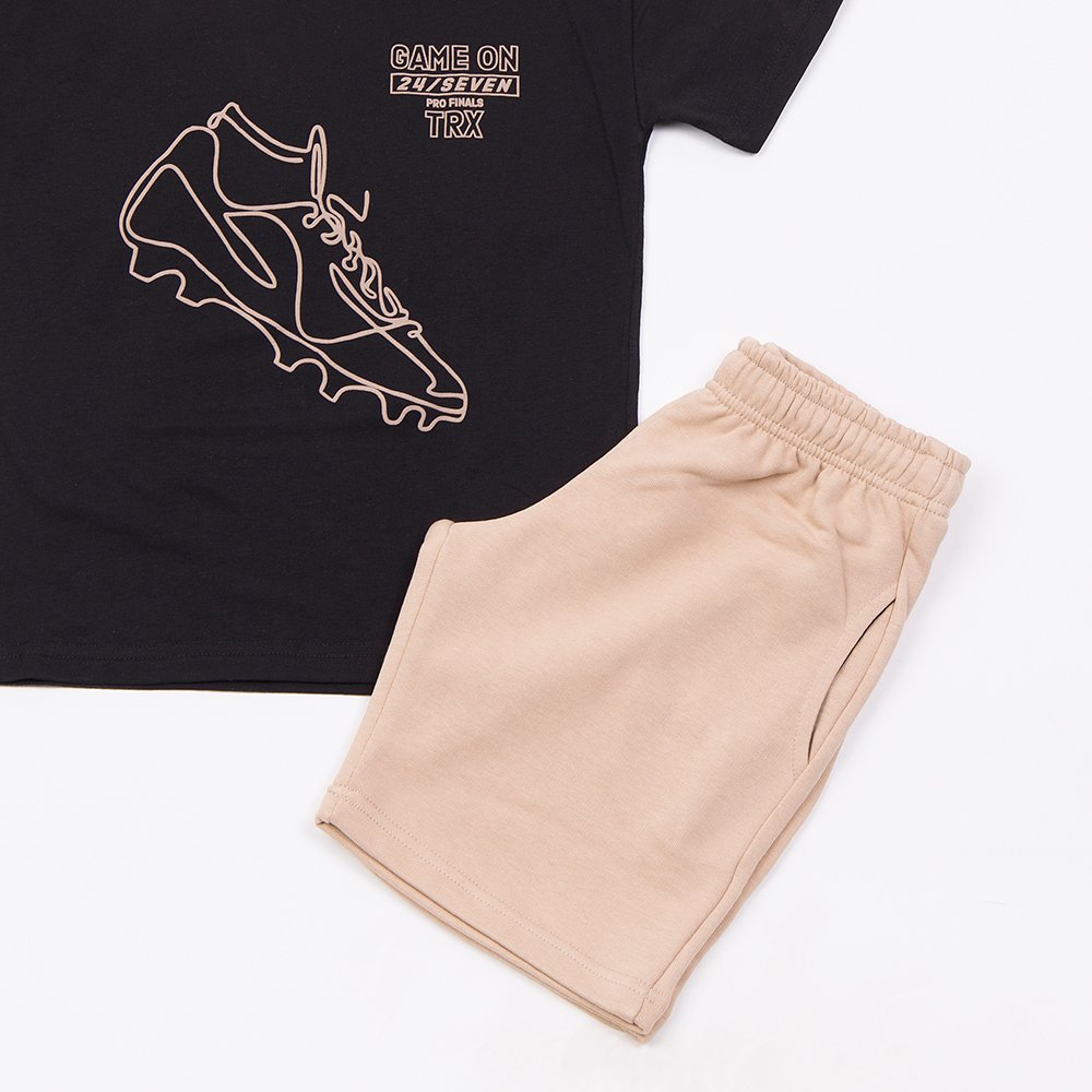 Εφηβικό Σετ Μακό με Μπλούζα Game On και Βερμούδα Αγόρι (6-16) –Μαύρο– 49321