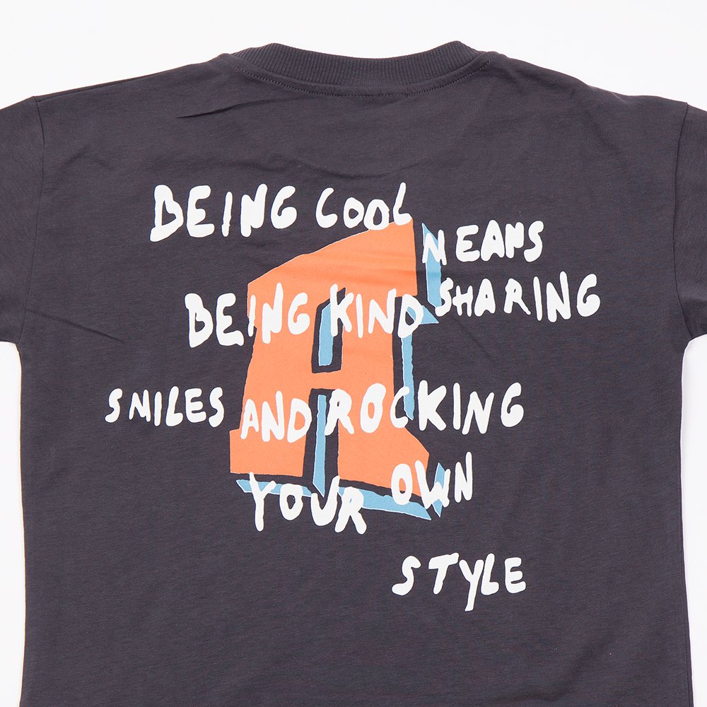 Εφηβικό Σετ Μακό με Μπλούζα Cool-Smiles-Style και Βερμούδα Αγόρι (6-16) –Γραφίτη– 49328