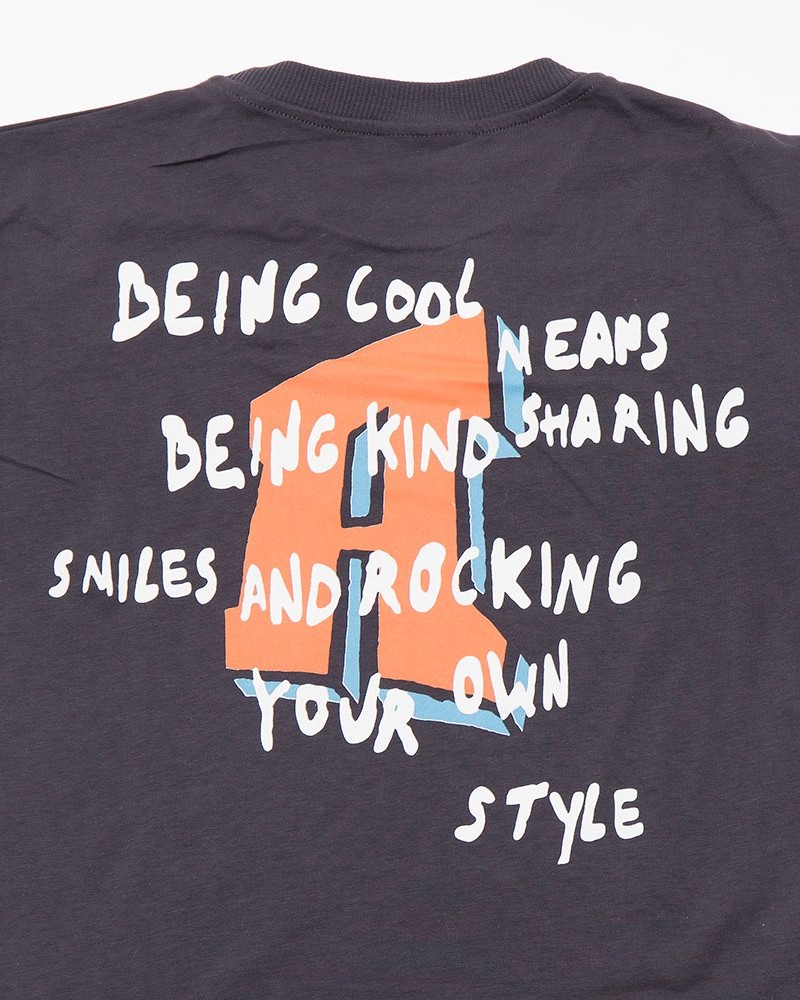 Εφηβικό Σετ Μακό με Μπλούζα Cool-Smiles-Style και Βερμούδα Αγόρι (6-16) –Γραφίτη– 