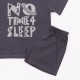 Εφηβική Βαμβακερή Πιτζάμα Με Τύπωμα No Time 4 Sleep Αγόρι (6-16) -Γραφίτη- 49390