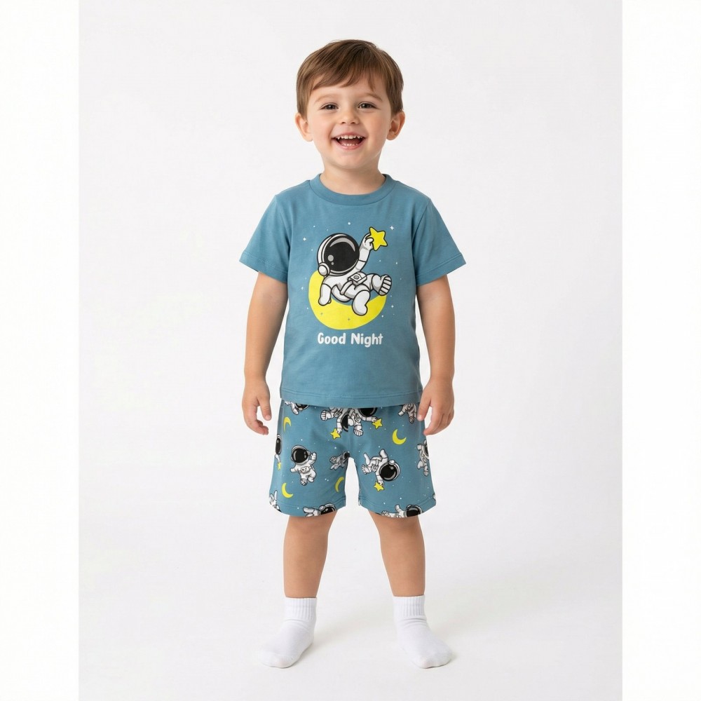 Παιδική Βαμβακερή Πιτζάμα Με Τύπωμα Good Night Αγόρι (1-6) -Ραφ- 49491