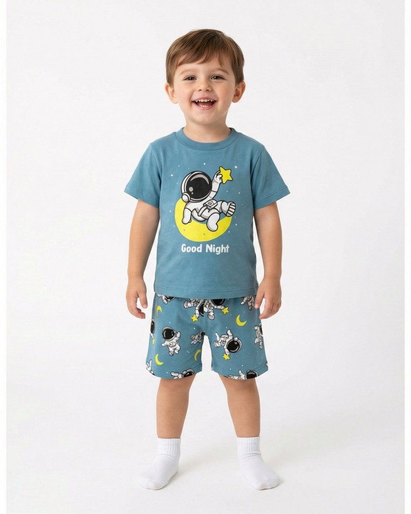 Παιδική Βαμβακερή Πιτζάμα Με Τύπωμα Good Night Αγόρι (1-6) -Ραφ- 