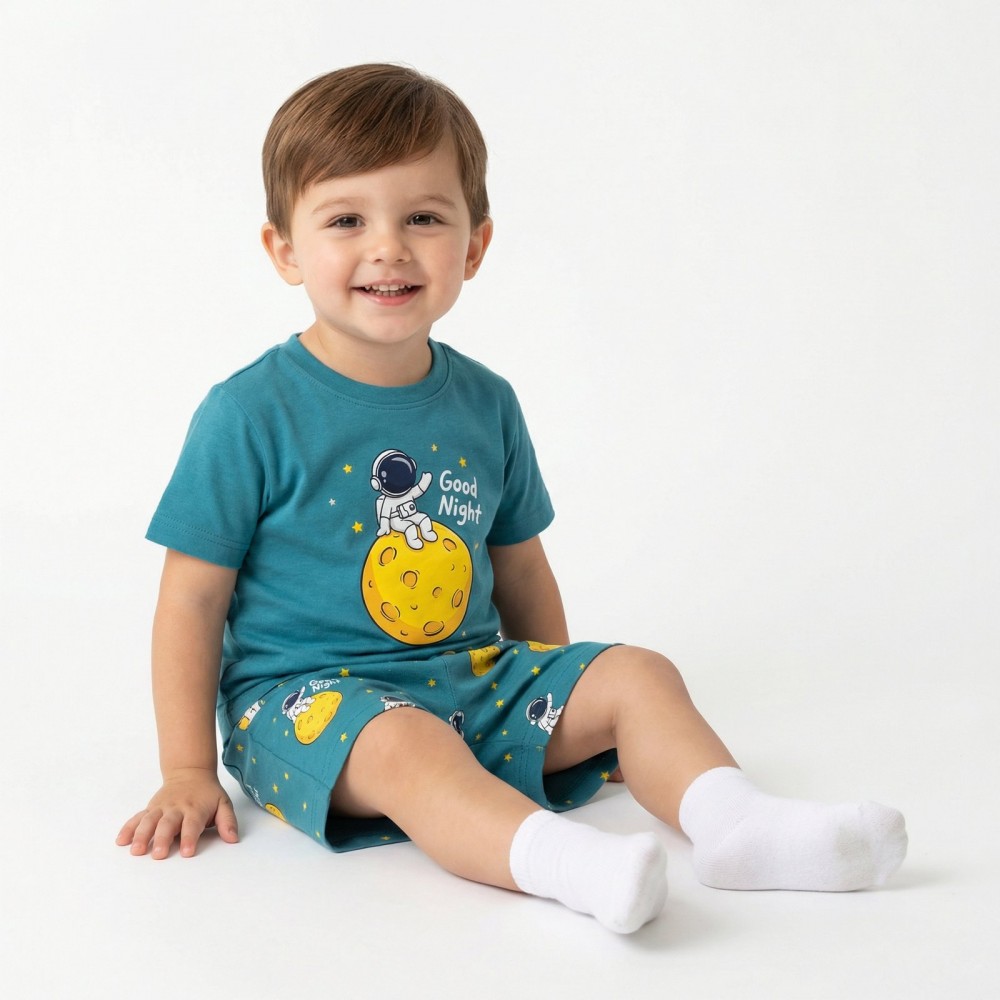 Παιδική Βαμβακερή Πιτζάμα Με Τύπωμα Good Night Αγόρι (1-6) -Ραφ- 49491