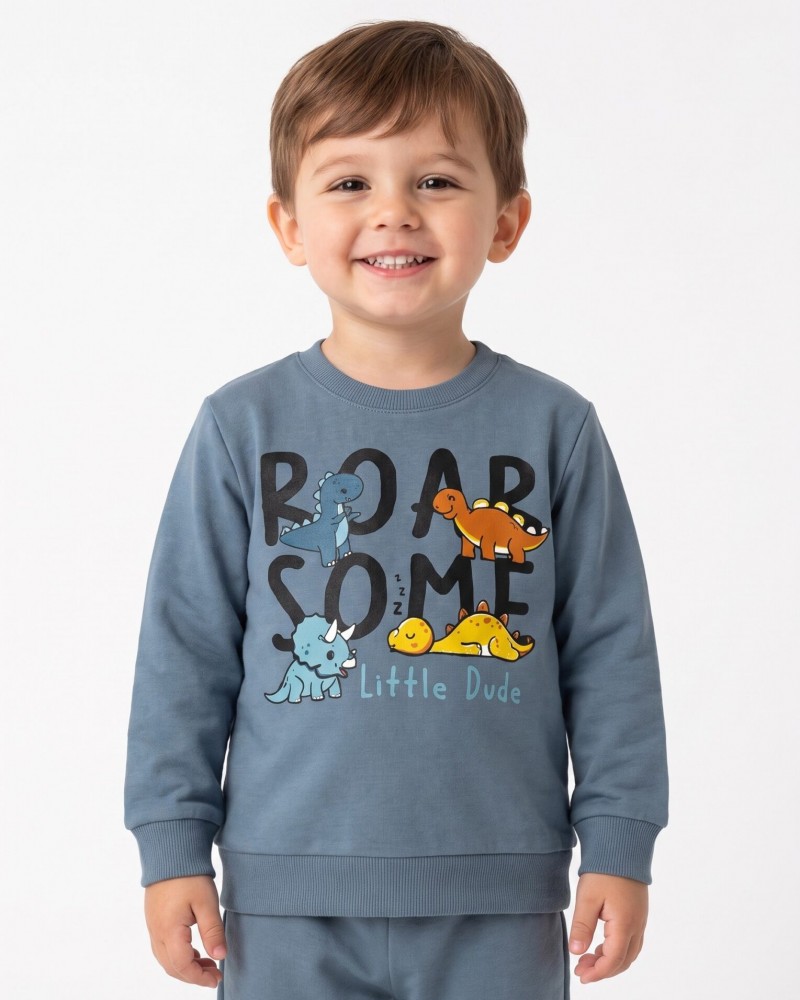 Παιδική Βαμβακερή Πιτζάμα με Τύπωμα Little Dino Αγόρι (2-6) -Ραφ/Pacific- 