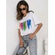T-Shirt Μπλούζα Μακό με Τύπωμα Χρωμάτων Oversized -Λευκό- 5302 T-Shirt Μπλούζα Μακό με Τύπωμα Χρωμάτων Oversized -Λευκό- 5302