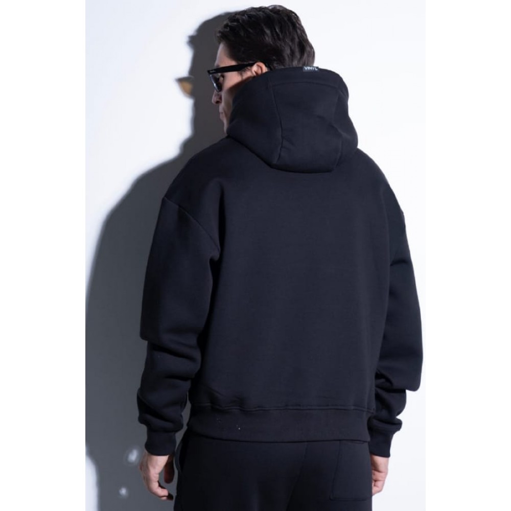 Μπλούζα Φούτερ Με Κουκούλα και Κέντημα Logo Hoodie Vinyl –Μαύρο- 5541201