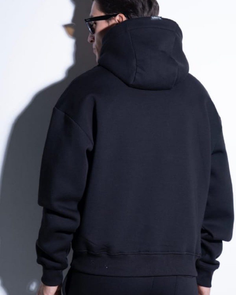 Μπλούζα Φούτερ Με Κουκούλα και Κέντημα Logo Hoodie Vinyl –Μαύρο- 5541201