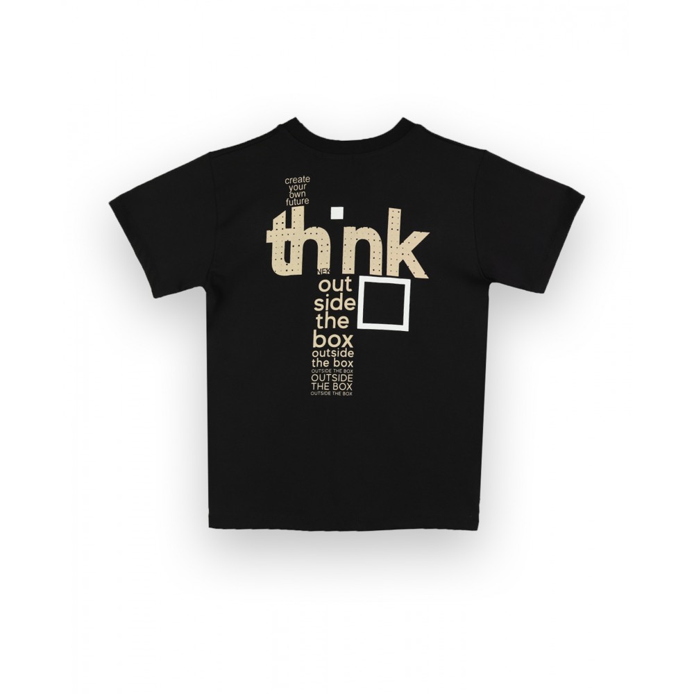 Εφηβικό Σετ Μπλούζα Think Dill sent Και Βερμούδα Αγόρι (6-16) -Μπεζ- 64224