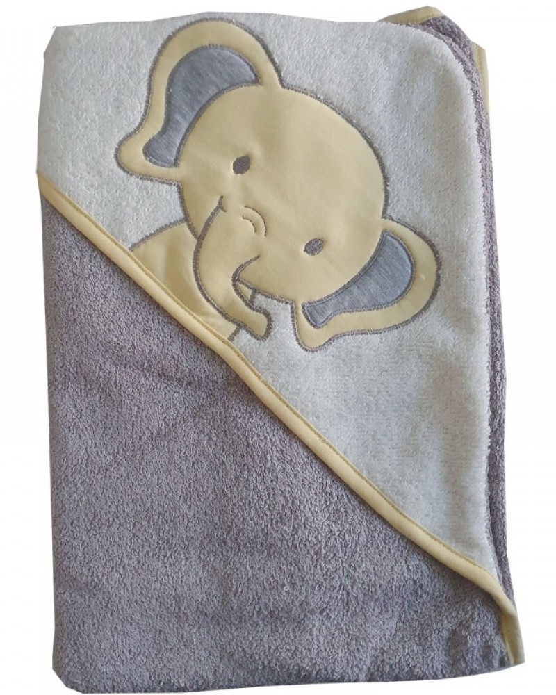 Βρεφική Μπουρνουζοπετσέτα Grey Elephant 90x90cm - 70207700021