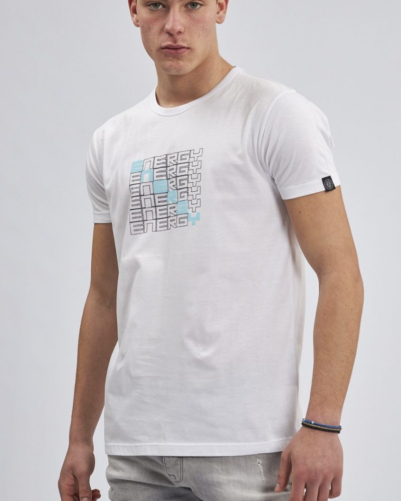 T-Shirt, Μπλούζα Ανδρική Energy -Λευκό- 70743