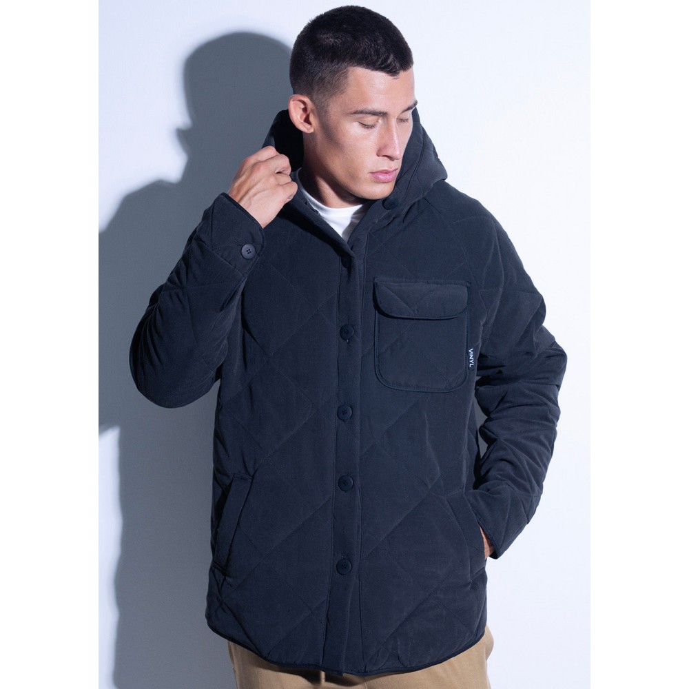 Μπουφάν Καπιτονέ Quilted Hooded Puffer Vinyl -Μαύρο- 72420-01 Μπουφάν Καπιτονέ Quilted Hooded Puffer Vinyl -Μαύρο- 72420-01