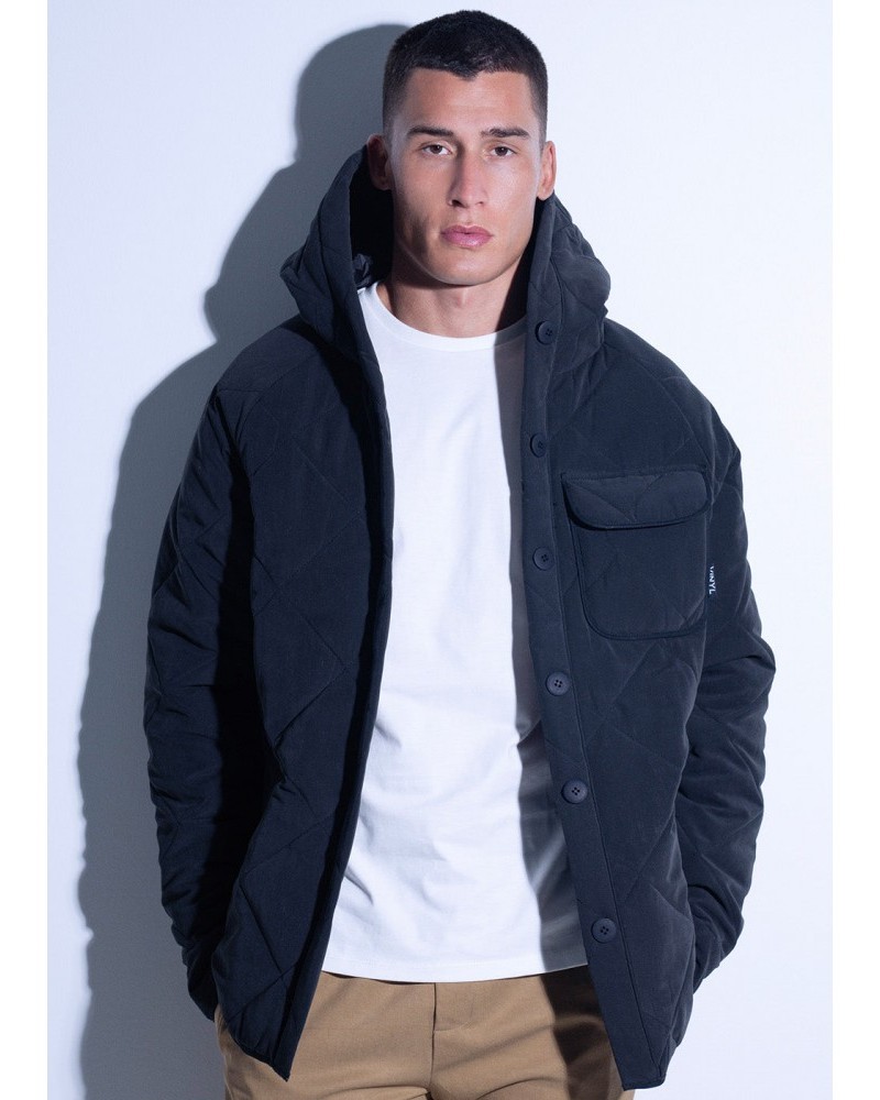 Μπουφάν Καπιτονέ Quilted Hooded Puffer Vinyl -Μαύρο- 72420-01