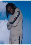 Φούτερ Μπλούζα Με Τρέσα Και Οβάλ Λογότυπο Vinyl, Taped Side Hoodie -Μπεζ- 77903-77
