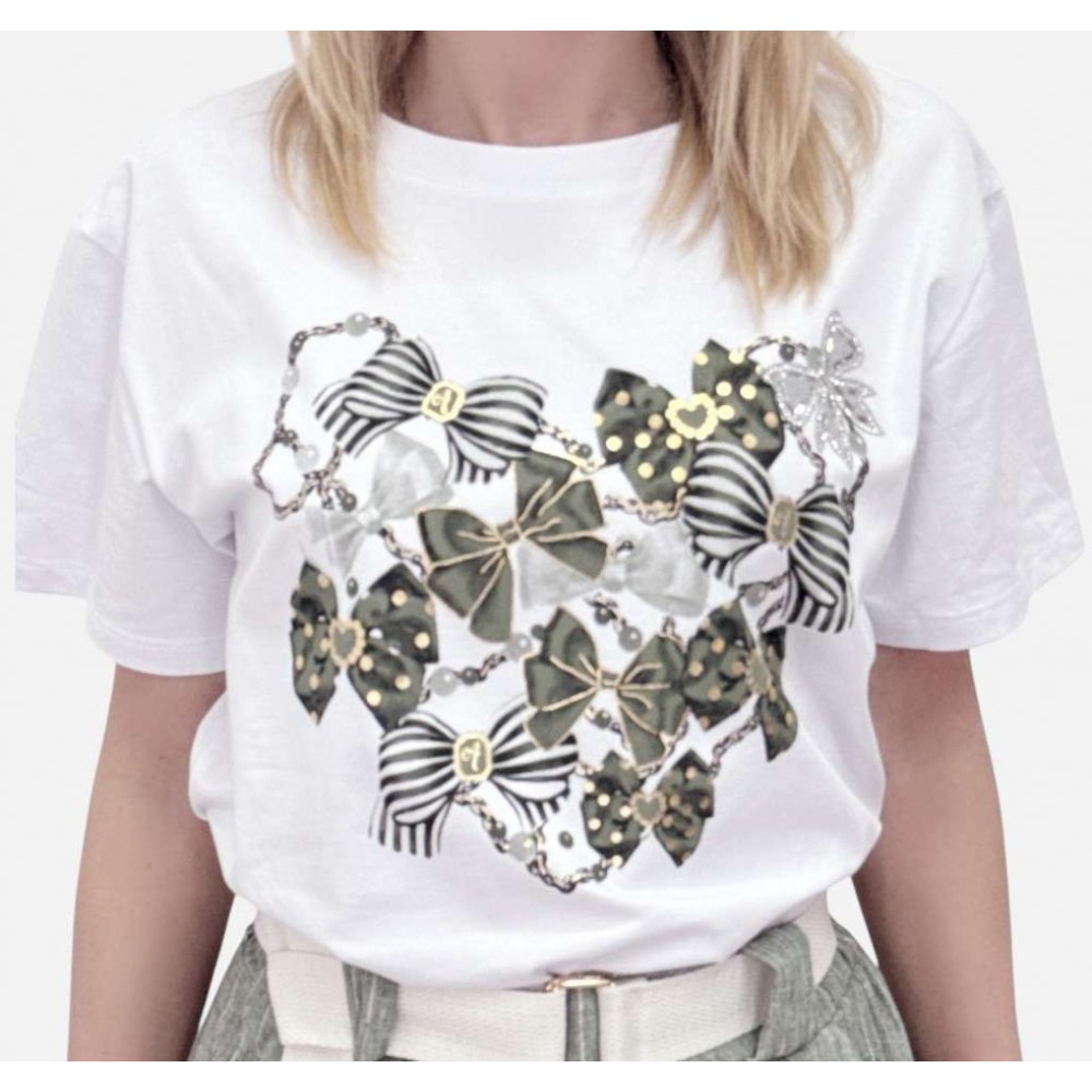 T-Shirt Μπλούζα Μακό Λευκό με Λαδί Τύπωμα -Λευκό- ES2107 T-Shirt Μπλούζα Μακό Λευκό με Λαδί Τύπωμα -Λευκό- ES2107